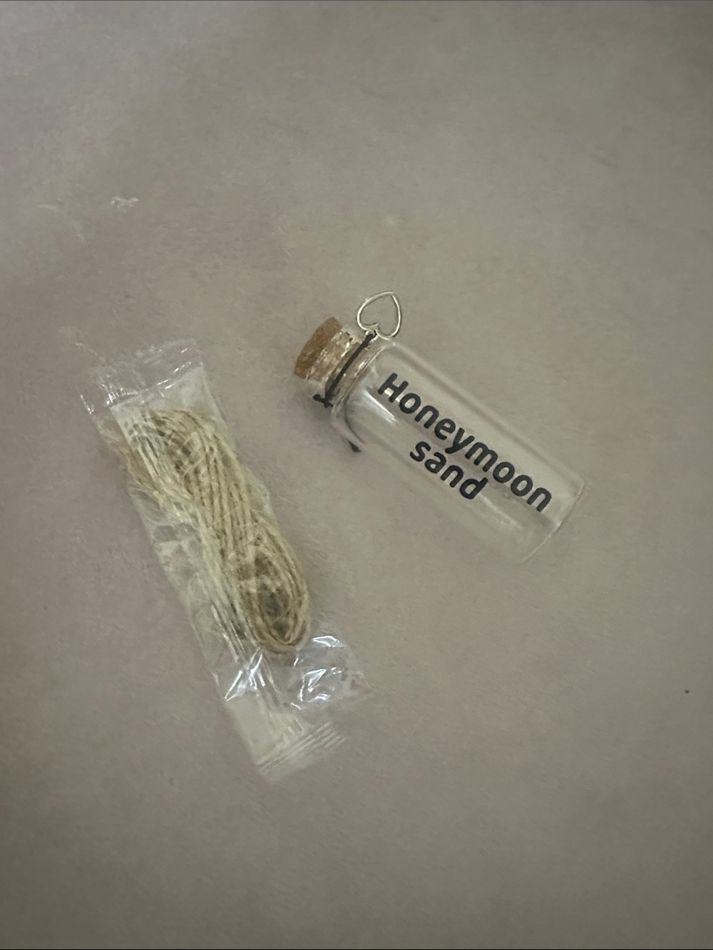 Sand Glass Vial Necklace with Twine - Clear